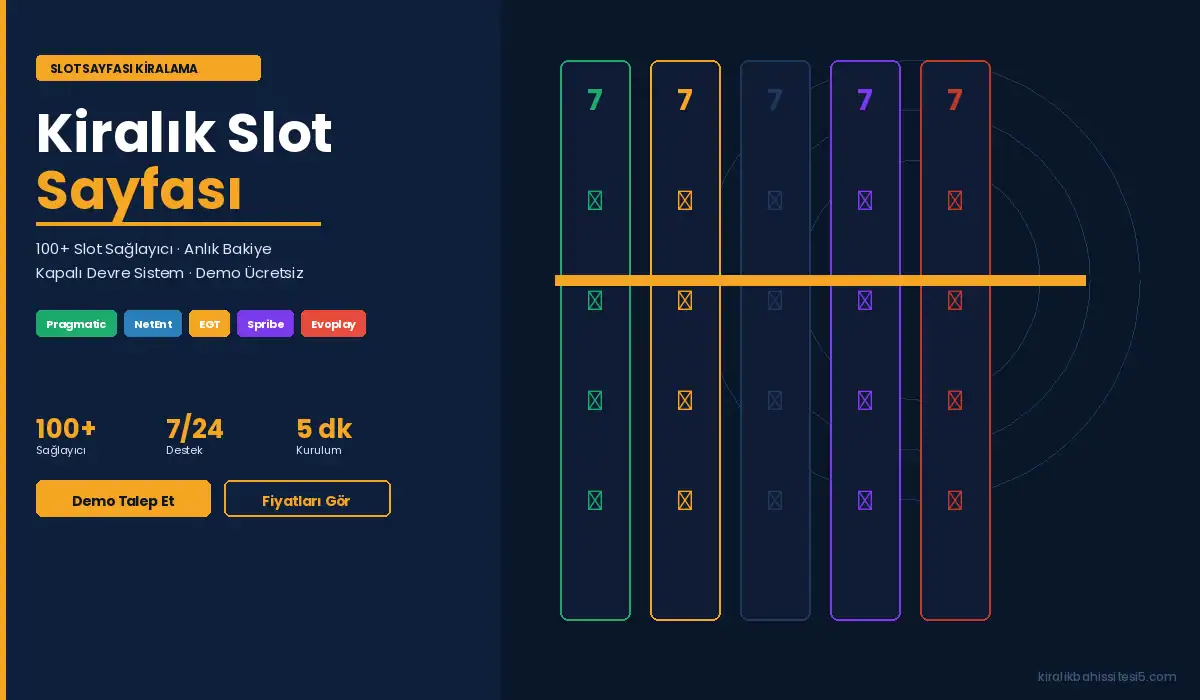 Kiralık Slot Sayfası 1 Kiralık slot sayfası — kapalı devre slot yönetim sistemi, çoklu sağlayıcı ve bakiye yönetimi