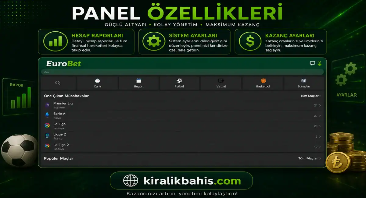 Bahis sitesi admin paneli 3 Bahis sitesi admin paneli özellikleri — panik butonu, tema yönetimi, mobil kullanım ve oran yönetimi ekranı
